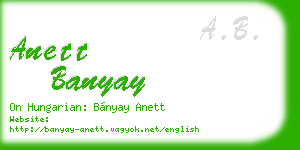 anett banyay business card