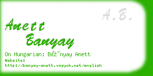 anett banyay business card